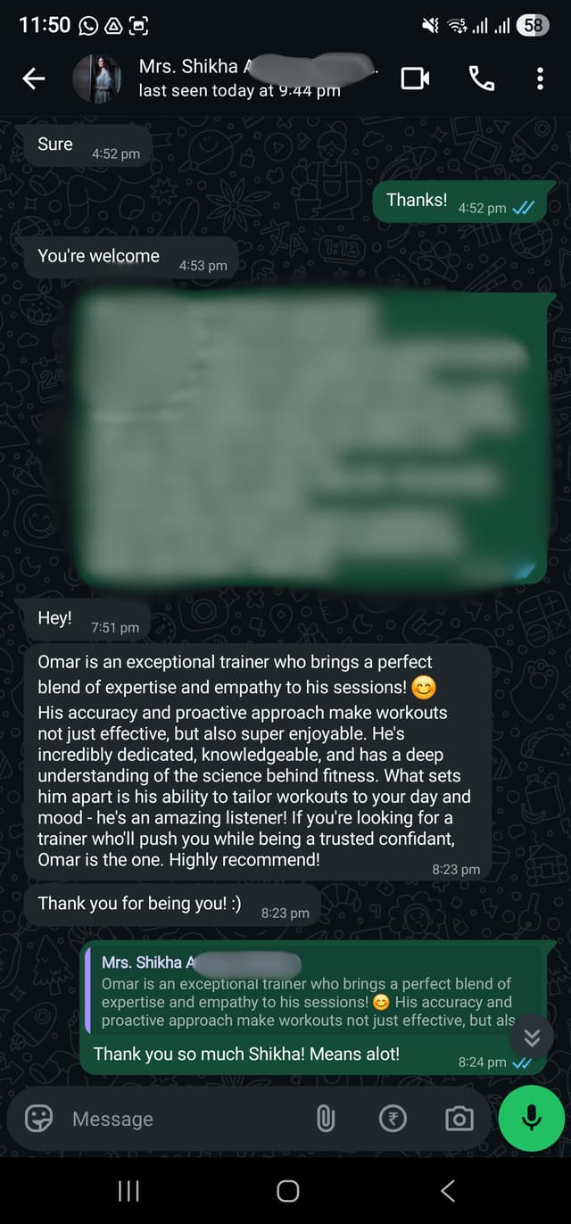 WhatsApp check-in conversation 1